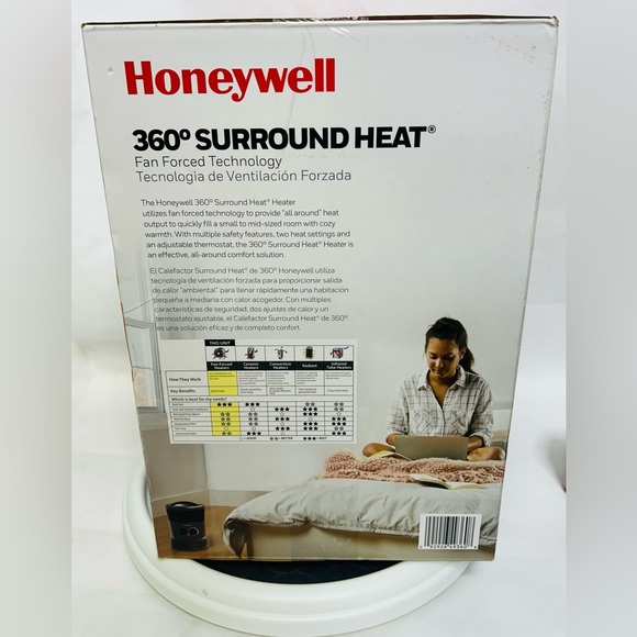 Honeywell HHF360B 1500W 360˚ Surround Indoor Heater Black - BRAND NEW SEALED - Picture 3 of 5